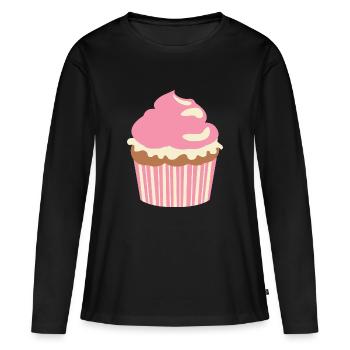 Cupcake - T-shirt manches longues Premium bio Femme - noir - Devant - Julia (174cm)