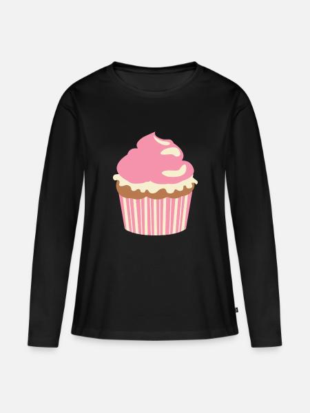 Cupcake - Frauen Premium Bio Langarmshirt - Schwarz