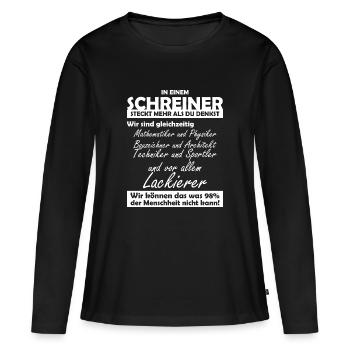 Schreiner - Frauen Premium Bio Langarmshirt - Schwarz - Vorne - Julia (174cm)