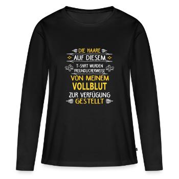 VOLLBLUT - Frauen Premium Bio Langarmshirt - Schwarz - Vorne - Julia (174cm)