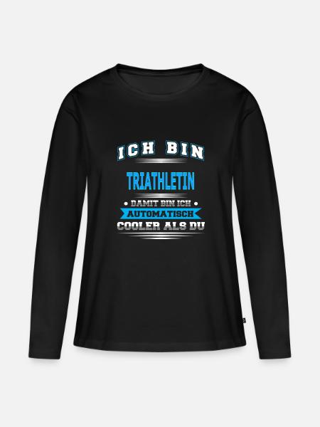 TRIATHLETIN - Frauen Premium Bio Langarmshirt - Schwarz