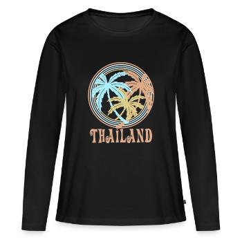 Thaïlande - T-shirt manches longues Premium bio Femme - noir - Devant - Julia (174cm)
