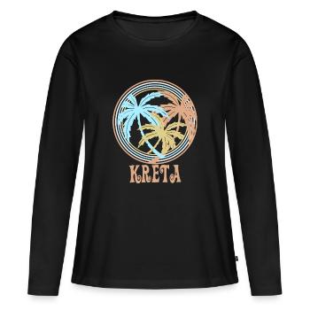Crète - T-shirt manches longues Premium bio Femme - noir - Devant - Julia (174cm)