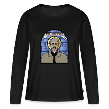 Père Ted - T-shirt manches longues Premium bio Femme - noir - Devant - Julia (174cm)