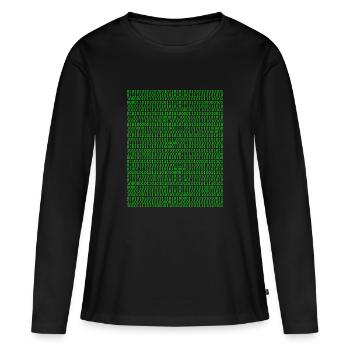 Matrice des nombres - pirate informatique - T-shirt manches longues Premium bio Femme - noir - Devant - Julia (174cm)