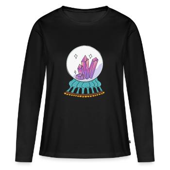 Kristallkristallkugel - Frauen Premium Bio Langarmshirt - Schwarz - Vorne - Julia (174cm)