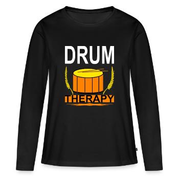 Drum drum drums - Women's Premium Organic Long Sleeve Shirt - black - Front - Julia (174cm)