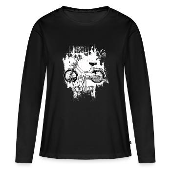 Maxi / conducteur d'hirondelle / Ostalgie / cyclomoteur oldtimer - T-shirt manches longues Premium bio Femme - noir - Devant - Julia (174cm)