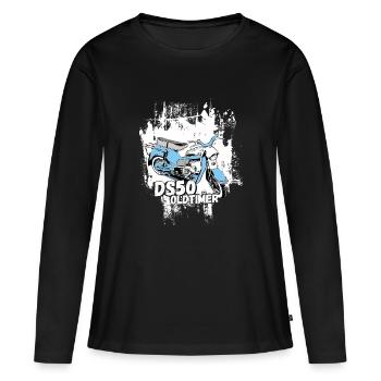 DS50 / conducteur d'hirondelle / Ostalgie / cyclomoteur oldtimer - T-shirt manches longues Premium bio Femme - noir - Devant - Julia (174cm)