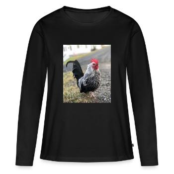 Coq - T-shirt manches longues Premium bio Femme - noir - Devant - Julia (174cm)