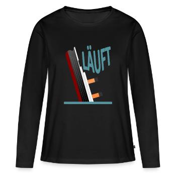 Läuft-Titanic-Version 2 - Frauen Premium Bio Langarmshirt - Schwarz - Vorne - Julia (174cm)