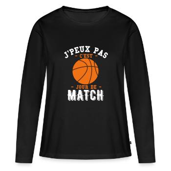jour de match basketball 2 - T-shirt manches longues Premium bio Femme - noir - Devant - Julia (174cm)