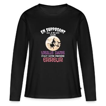 femme sorcière 2 - T-shirt manches longues Premium bio Femme - noir - Devant - Julia (174cm)