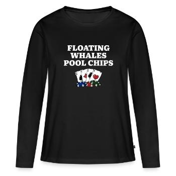 Floating Whales Pool Chips Drôle Poker Humour - T-shirt manches longues Premium bio Femme - noir - Devant - Julia (174cm)