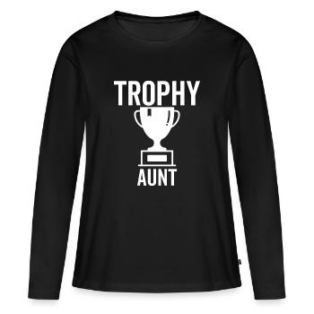 Trophée Tante - T-shirt manches longues Premium bio Femme - noir - Devant - Julia (174cm)