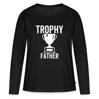 Trophée Père - T-shirt manches longues Premium bio Femme - noir - Devant - Julia (174cm)