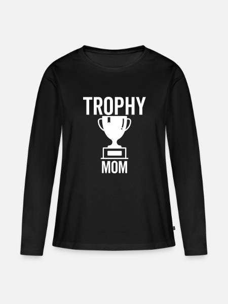 Trophäe Mama - Frauen Premium Bio Langarmshirt - Schwarz