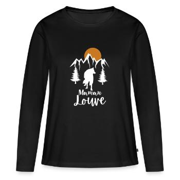 Maman Louve 1 - T-shirt manches longues Premium bio Femme - noir - Devant - Julia (174cm)