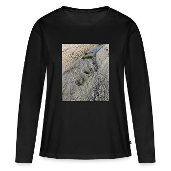 Algues naturelles - T-shirt manches longues Premium bio Femme - noir - Devant - Julia (174cm)
