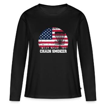 Lancer de disque Lovers Sports Lancer de disque Jeu de lanceur de disque - T-shirt manches longues Premium bio Femme - noir - Devant - Julia (174cm)