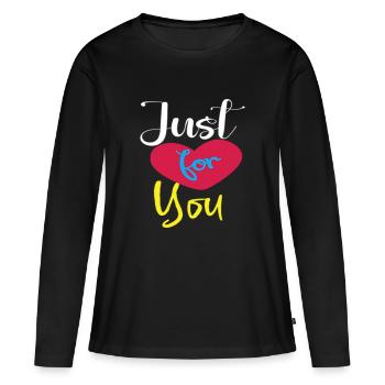 Juste pour vous - T-shirt manches longues Premium bio Femme - noir - Devant - Julia (174cm)