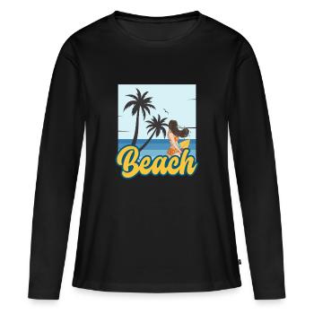 Beach Summer - Women's Premium Organic Long Sleeve Shirt - black - Front - Julia (174cm)