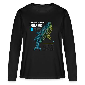 Great White Shark a - Frauen Premium Bio Langarmshirt - Schwarz - Vorne - Julia (174cm)