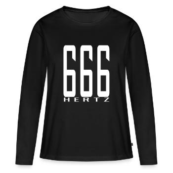 La fréquence de la bête en blanc - T-shirt manches longues Premium bio Femme - noir - Devant - Julia (174cm)