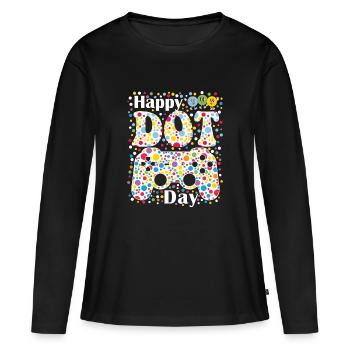 Happy Dot Day Gamer - Frauen Premium Bio Langarmshirt - Schwarz - Vorne - Julia (174cm)