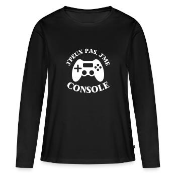 Je ne peux pas je me console 1 - T-shirt manches longues Premium bio Femme - noir - Devant - Julia (174cm)