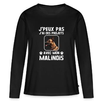 malinois chien mignon berger belge 1 - T-shirt manches longues Premium bio Femme - noir - Devant - Julia (174cm)