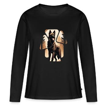 Chien de race doberman - T-shirt manches longues Premium bio Femme - noir - Devant - Julia (174cm)