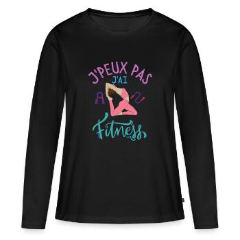 Jpeux pas j ai fitness - T-shirt manches longues Premium bio Femme - noir - Devant - Julia (174cm)
