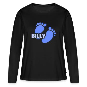 Geburt Billy - Frauen Premium Bio Langarmshirt - Schwarz - Vorne - Julia (174cm)