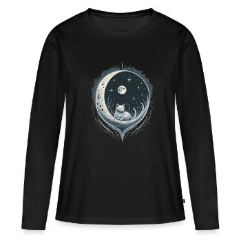 ASTRO-CAT - T-shirt manches longues Premium bio Femme - noir - Devant - Julia (174cm)