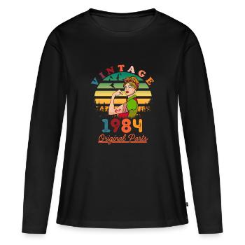 Vintage 1984 - Women's Premium Organic Long Sleeve Shirt - black - Front - Julia (174cm)