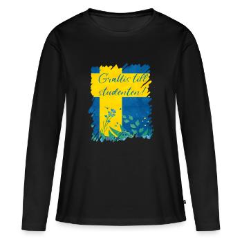 Abschlussfeier 2024 Abiturfeier - Frauen Premium Bio Langarmshirt - Schwarz - Vorne - Julia (174cm)