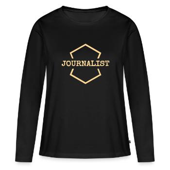 Journalist - Frauen Premium Bio Langarmshirt - Schwarz - Vorne - Julia (174cm)
