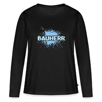 Créateur d’offres d’emploi - T-shirt manches longues Premium bio Femme - noir - Devant - Julia (174cm)