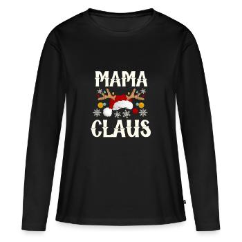 Mama claus - T-shirt manches longues Premium bio Femme - noir - Devant - Julia (174cm)