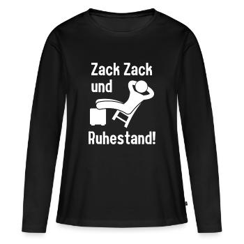 Zack Zack et la retraite ! Don, pension, adieu - T-shirt manches longues Premium bio Femme - noir - Devant - Julia (174cm)