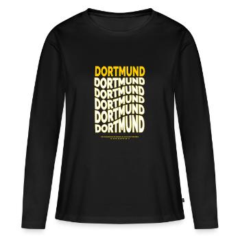 Dortmund Flow - Ruhrpott - NRW - Ruhr - T-shirt manches longues Premium bio Femme - noir - Devant - Julia (174cm)