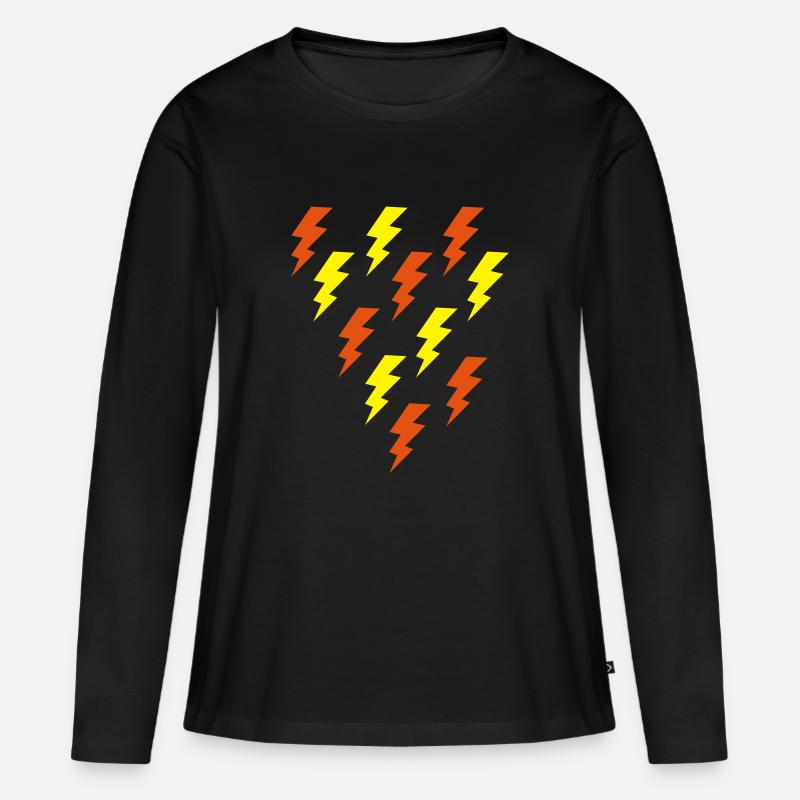 blitz - Frauen Premium Bio Langarmshirt - Schwarz