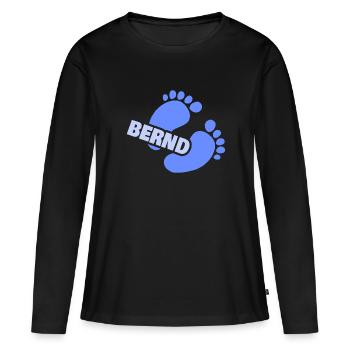 Fußabdruck Bernd - Frauen Premium Bio Langarmshirt - Schwarz - Vorne - Julia (174cm)