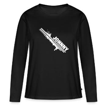 Cadeau pour Johnny - T-shirt manches longues Premium bio Femme - noir - Devant - Julia (174cm)