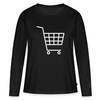 Panier d'achat - T-shirt manches longues Premium bio Femme - noir - Devant - Julia (174cm)