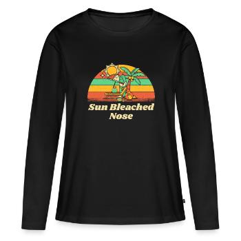 Soleil Nez blanchi Été Bain de soleil Tropical - T-shirt manches longues Premium bio Femme - noir - Devant - Julia (174cm)