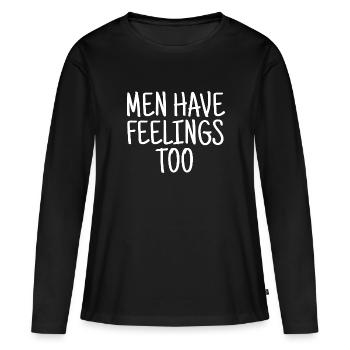 Les hommes ont aussi des sentiments - T-shirt manches longues Premium bio Femme - noir - Devant - Julia (174cm)