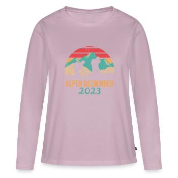 Alpenbezwinger 2023 Alpenüberquerung Finisher - Frauen Premium Bio Langarmshirt - Altrosa - Vorne - Julia (174cm)