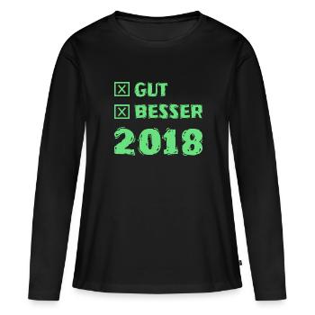 Besser 2018 - Frauen Premium Bio Langarmshirt - Schwarz - Vorne - Julia (174cm)